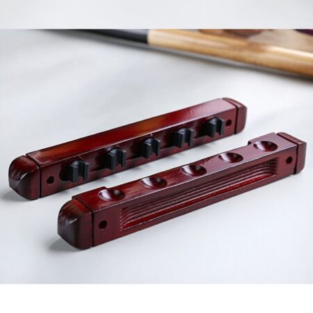 6-Piece Solid Wood Wall Cue Rack | Premium Vertical Storage