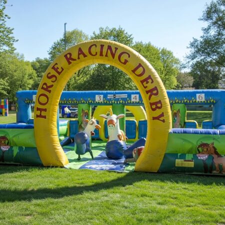 Bouncy Horse Racing Inflatable Track