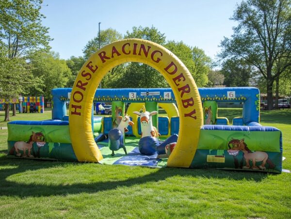 Bouncy Horse Racing Inflatable Track 1 Bouncy Horse Racing Inflatable Track