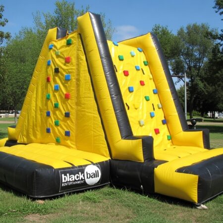 Inflatable 2 Sided Climbing Wall With Slide For Hire