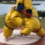 Yellow Stuffed Sumo Wrestling Suits to Rent
