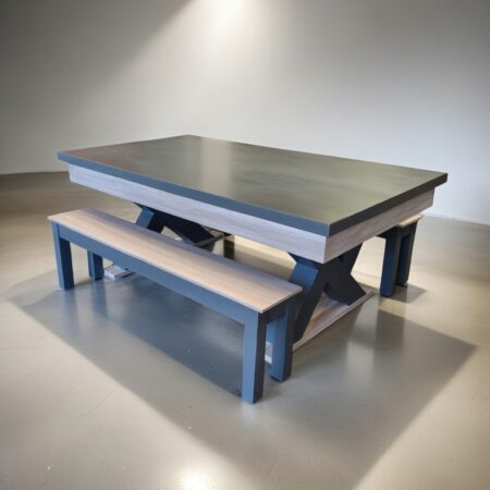 K Leg Pool Table With Matching Benches and Top